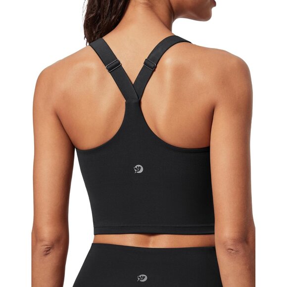 Tops - Workout Tank Top Women Nylon Lycra Adjustable Y-Back V-Neck Crop